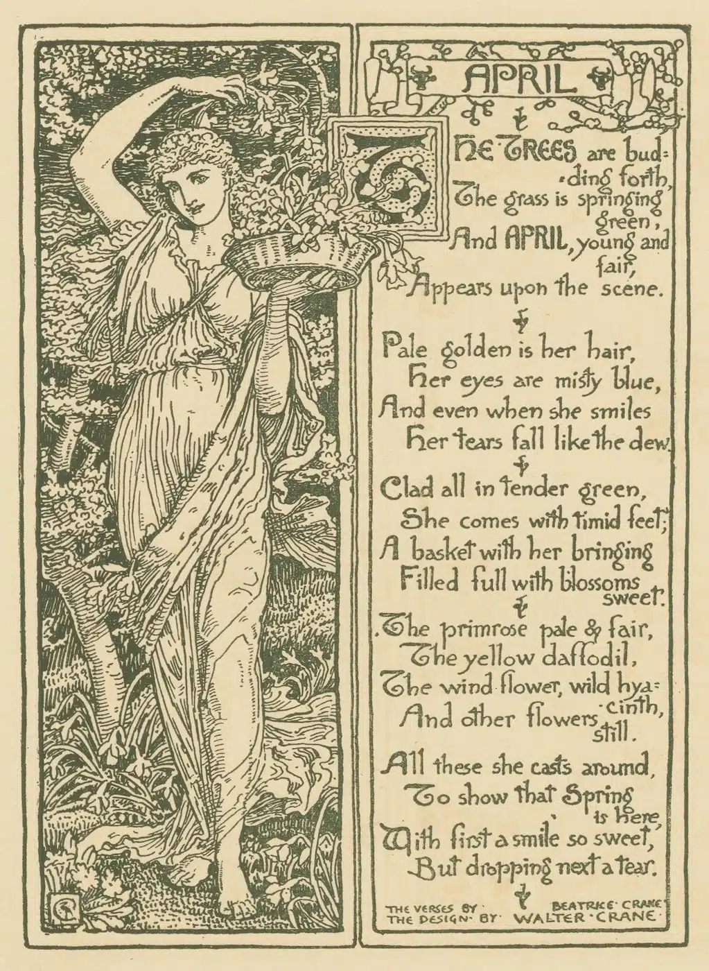 Frau April - Walter Crane Frau April - Walter Crane