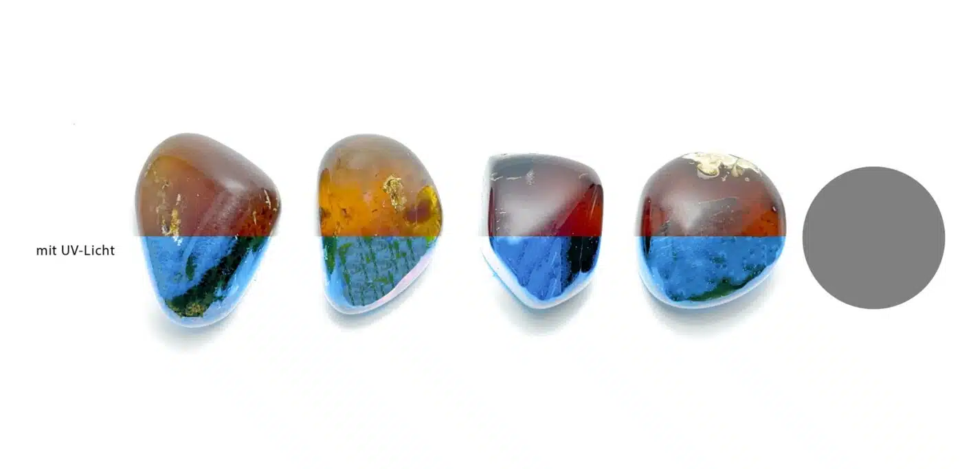 Kraftstein Sumatra Bernstein - Trommelstein Glücksstein Handstein Handschmeichler