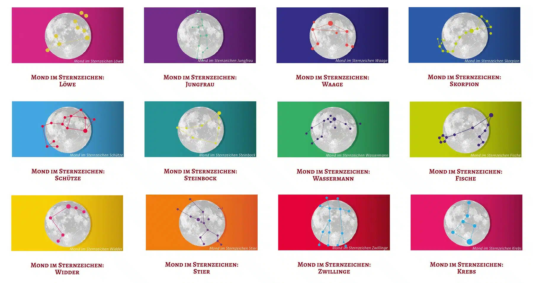 Was bedeutet der Mond in den verschiedenen Sternzeichen?