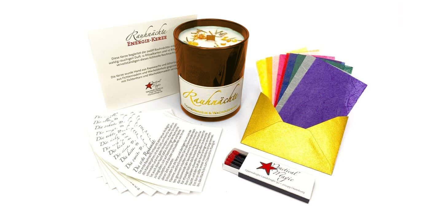 Energie-Kerze Rauhnächte (Braunes Glas)