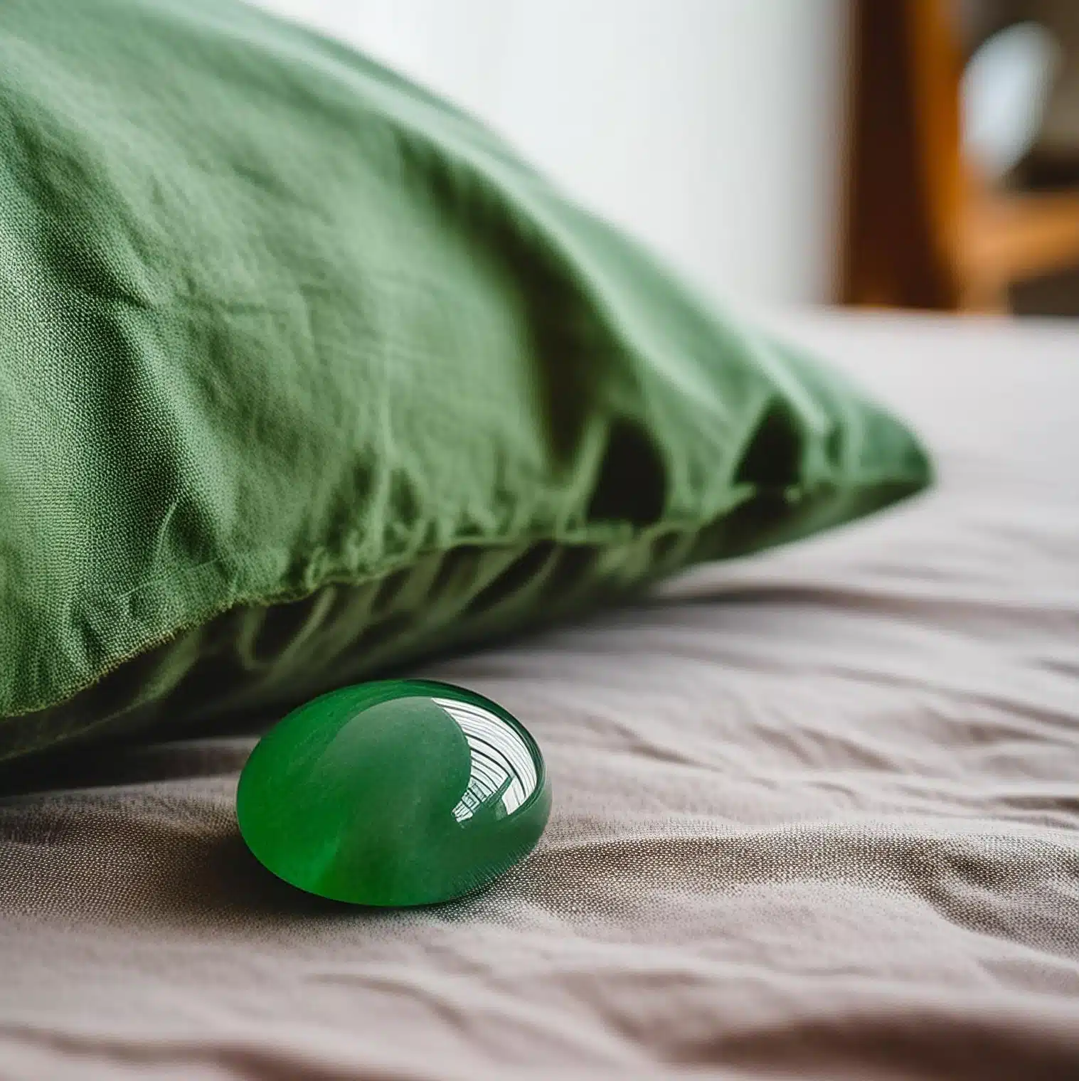 Grüner Fluorit im Schlafzimmer