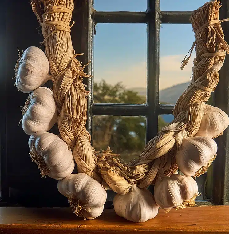 Knoblauch am Fenster Knoblauch am Fenster