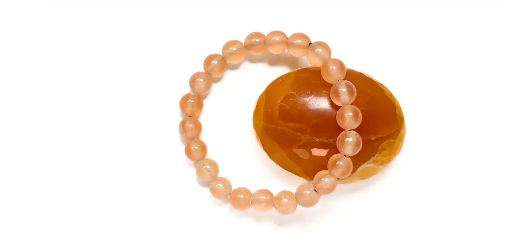 Armband mit Kraftstein-Perlen aus Honig-Calcit