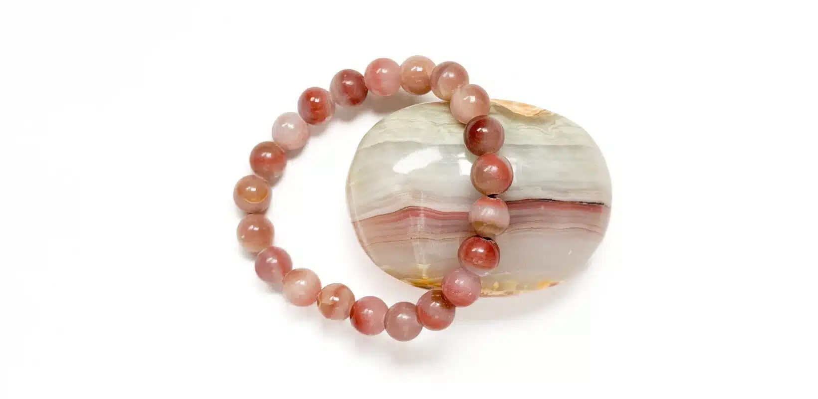 Armband mit Kraftstein-Perlen aus Buntgebändertem Calcit