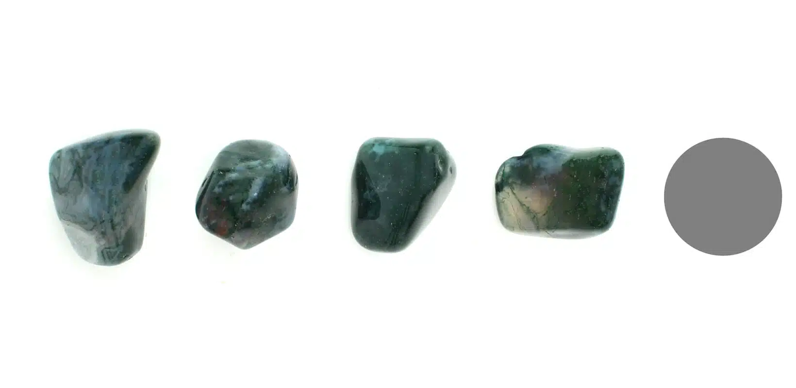 Kraftstein Grüner Moosachat - Trommelstein Glücksstein Handstein Handschmeichler