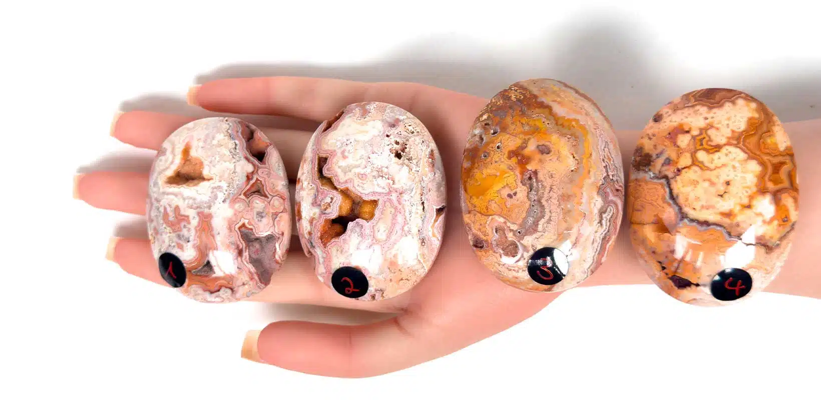 Kraftstein-Handschmeichler - Crazy-Lace-rot