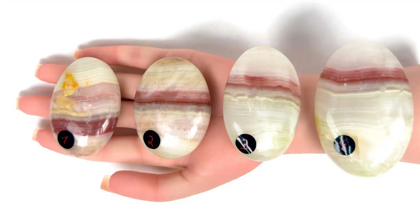 Kraftstein-Handschmeichler - buntgebaenderter Calcit