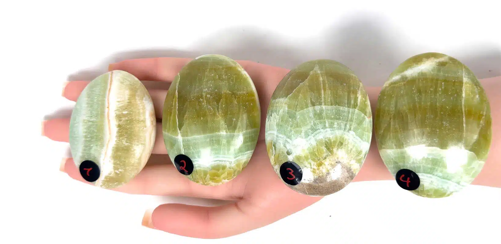 Kraftstein-Handschmeichler - grüner Aragonit