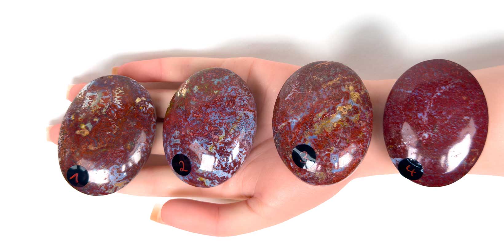 Kraftstein-Handschmeichler - roter Moosachat