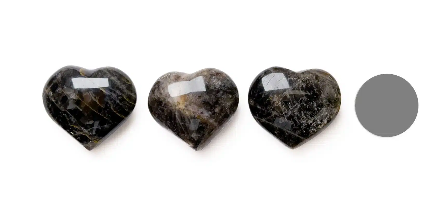 Kraftstein-Herz Schwarzer Mondstein