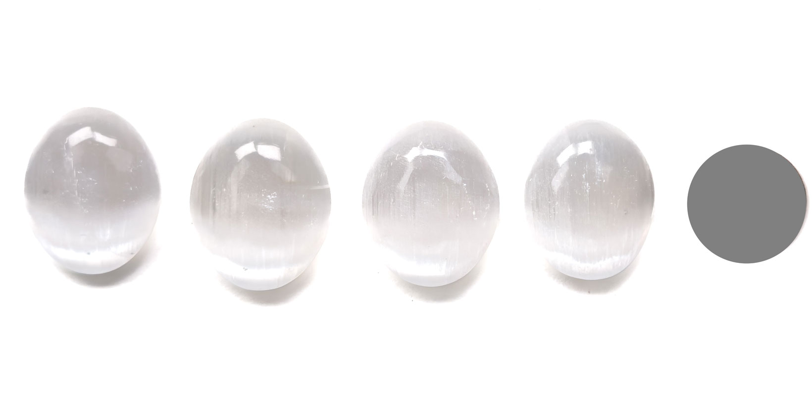 Kraftstein Selenit, poliert - Trommelstein Glücksstein Handstein Handschmeichler