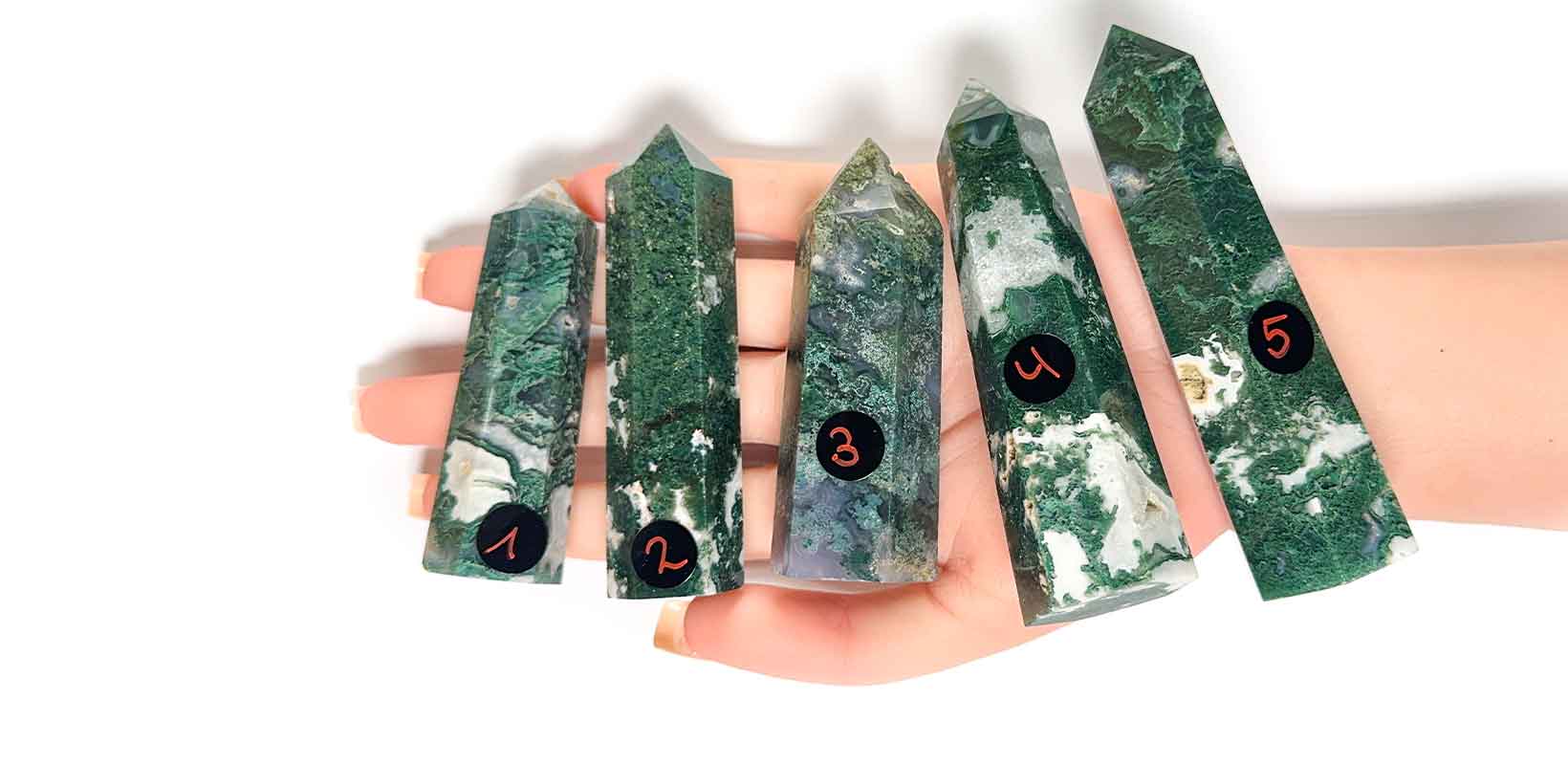 Kraftstein-Turm grüner Moosachat