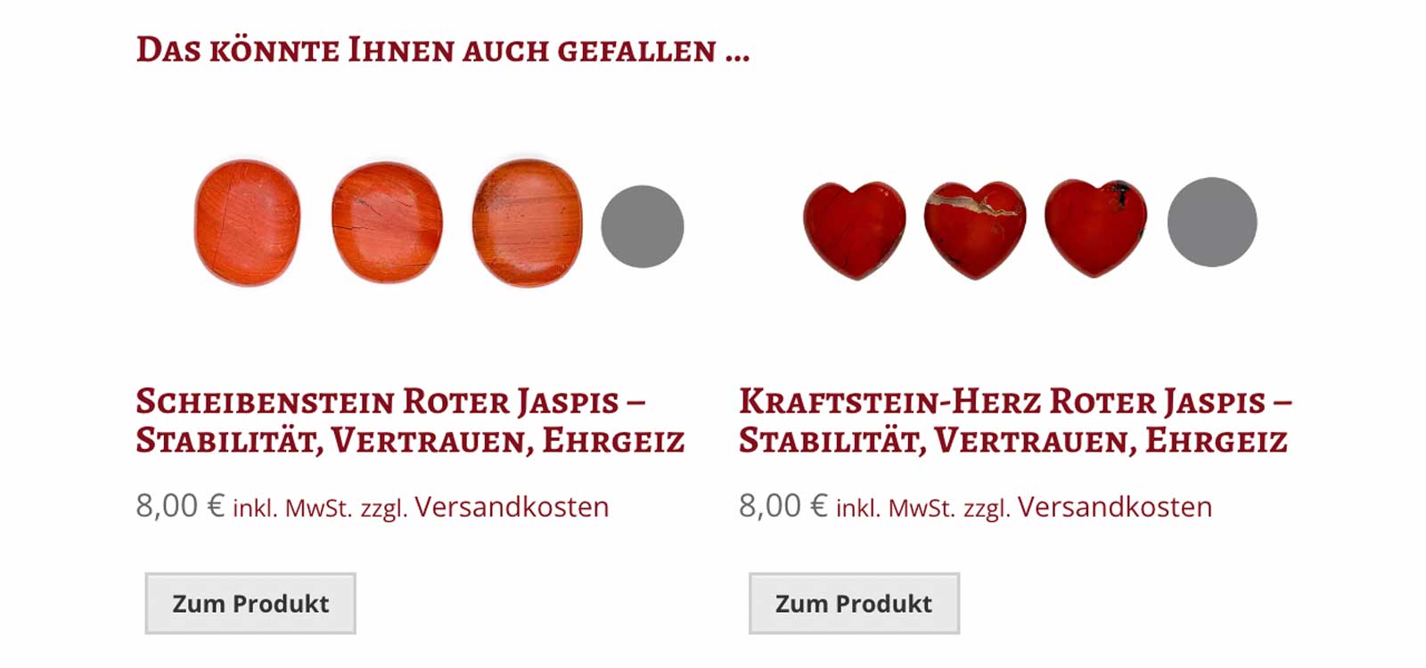 Kraftsteine weitere Formen im Produkt