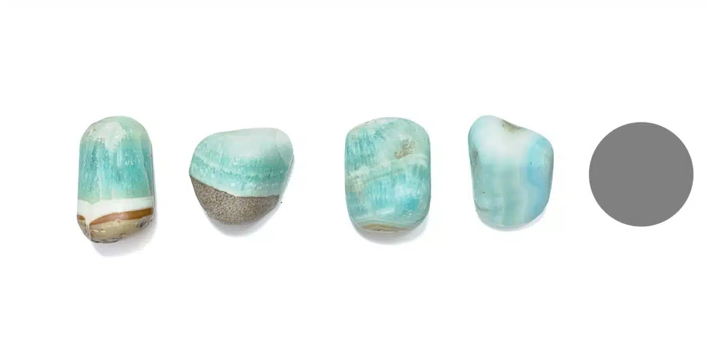 Kraftstein Blauer Aragonit - Trommelstein Glücksstein Handstein Handschmeichler