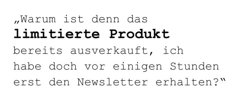 Hinweis zu limitierten Produkten