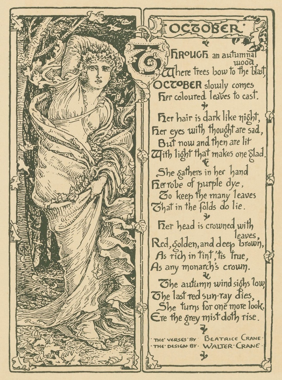 Frau Oktober - Walter Crane Frau Oktober - Walter Crane