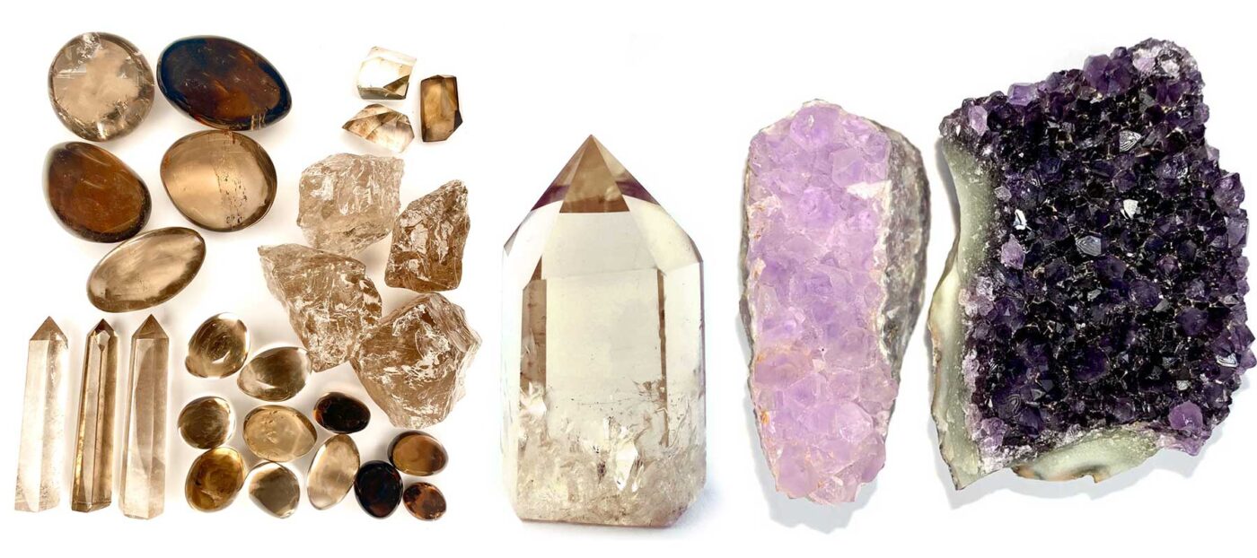 Quarz-Vielfalt - Rauchquarz - Citrin - Amethyst