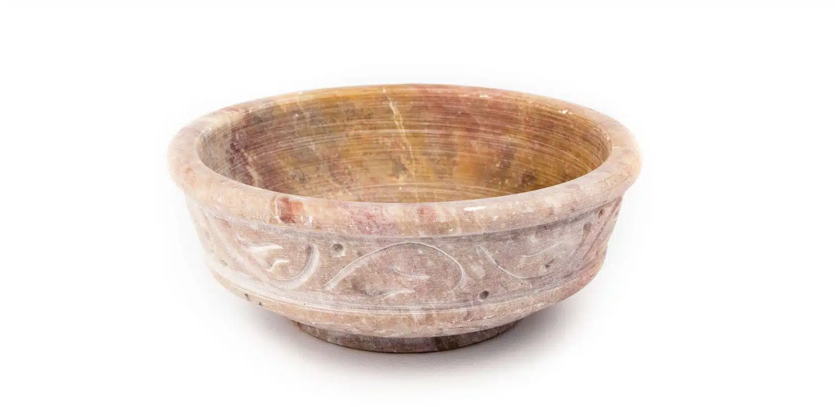 Räucherschale Speckstein mit eingraviertem Ranken-Muster