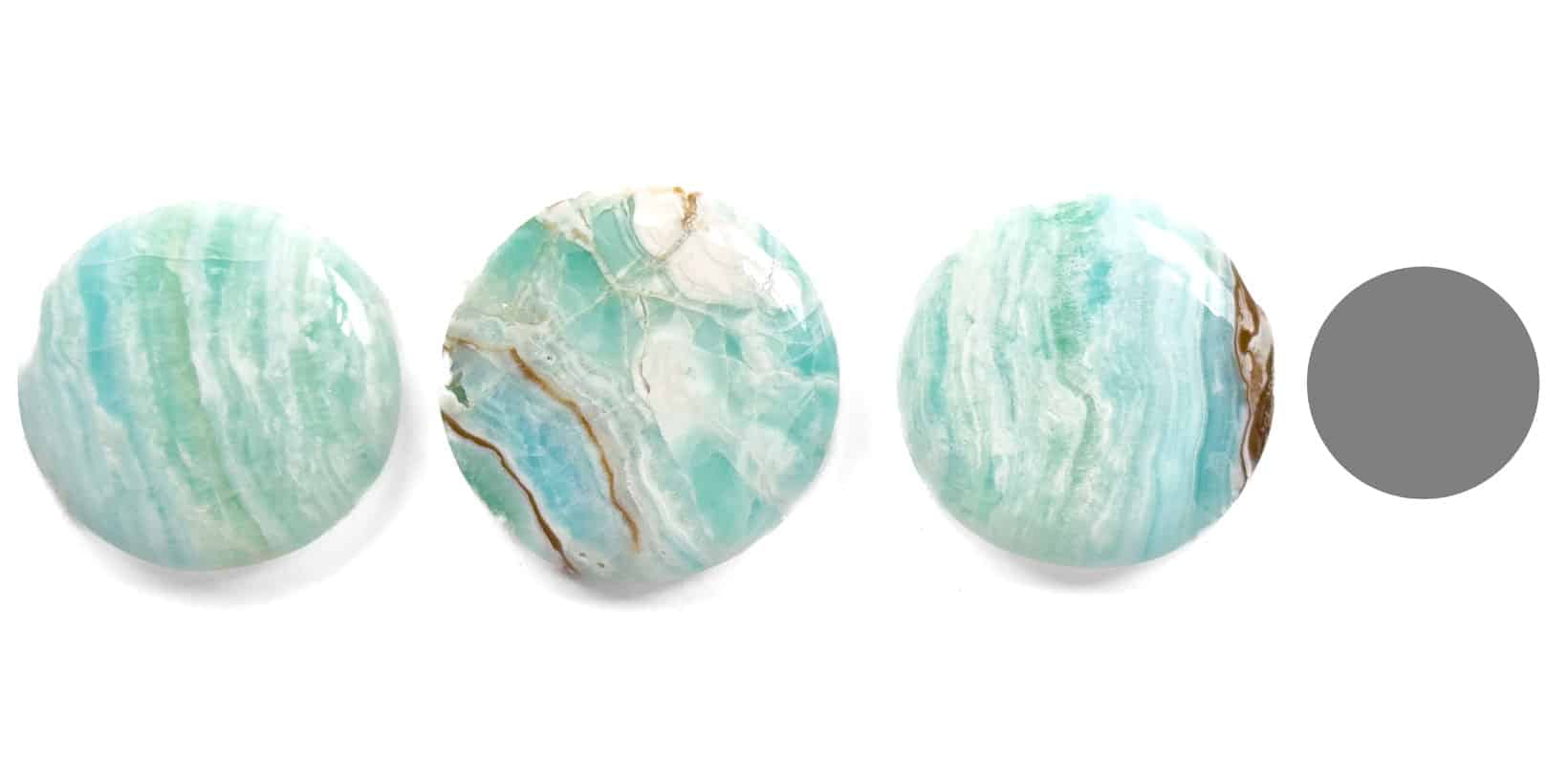 Scheibenstein Blauer Calcit Aragonit Caribbean Calcite Kraftstein