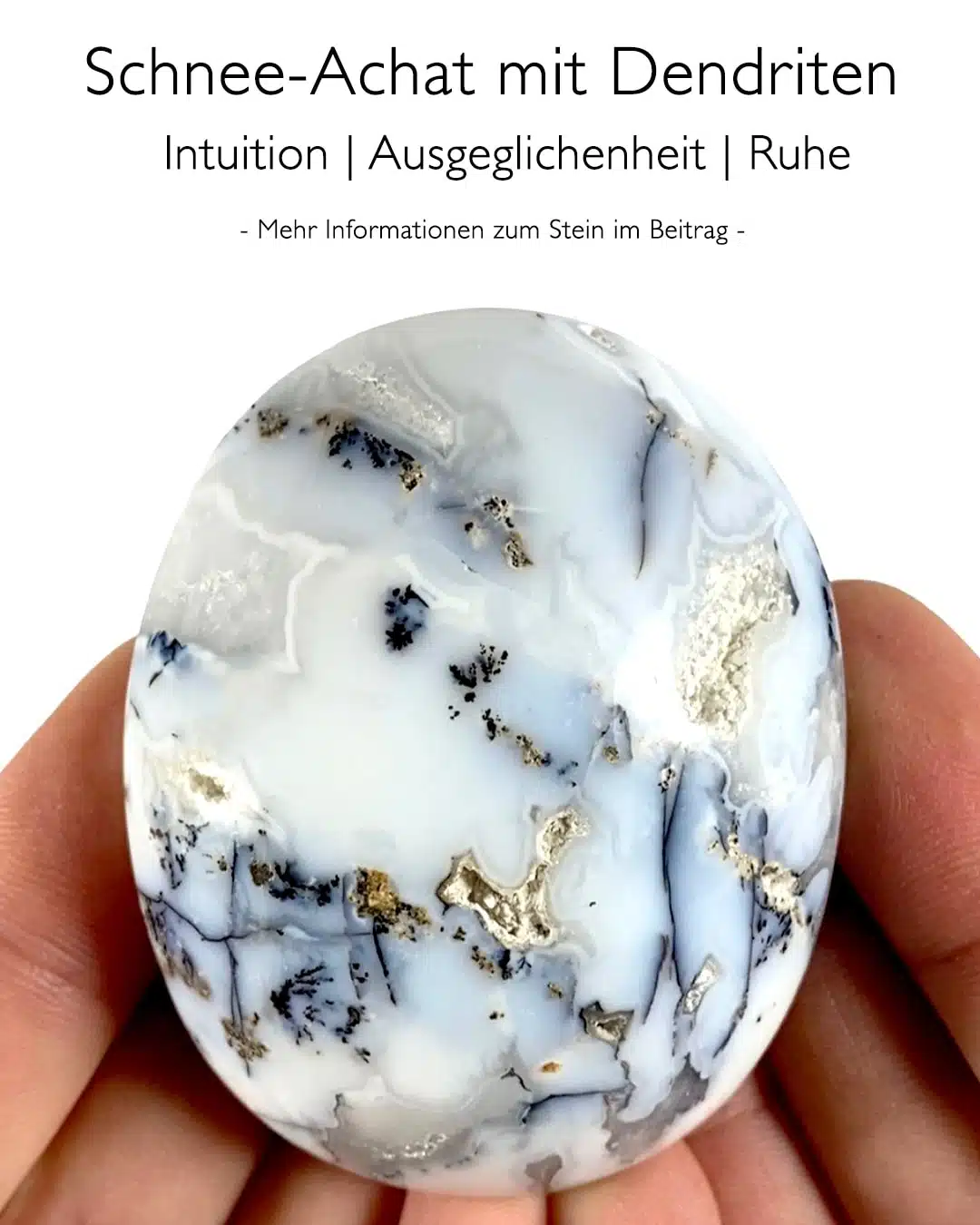Schnee-Achat mit Dendriten