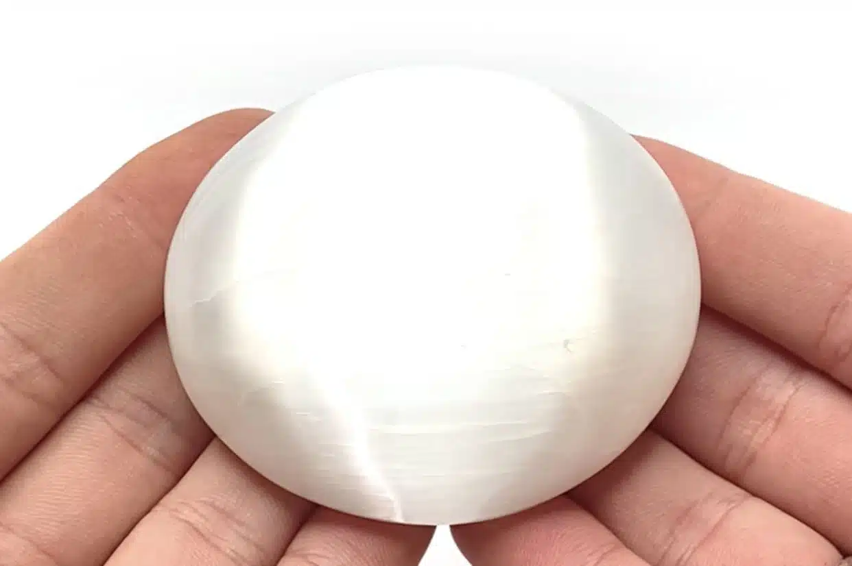 Handschmeichler Selenit Glücksstein Meditations-Stein Edelstein Kraftstein