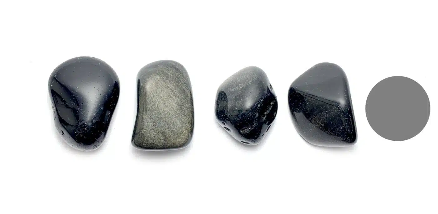 Kraftstein Silberobsidian - Trommelstein Glücksstein Handstein Handschmeichler