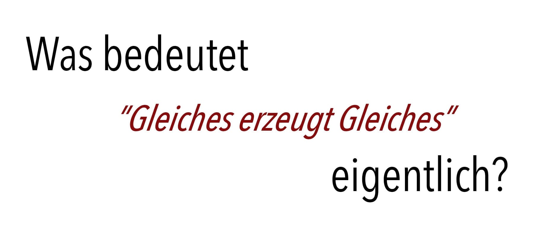 „Was bedeutet „Gleiches erzeugt Gleiches“ eigentlich?“